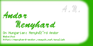 andor menyhard business card